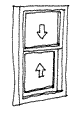 Type e) vertical sliding sash