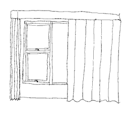 A pelmet and curtains are used here to insulate the window.
