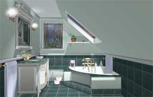 An ensuite perspective done using Punch software.